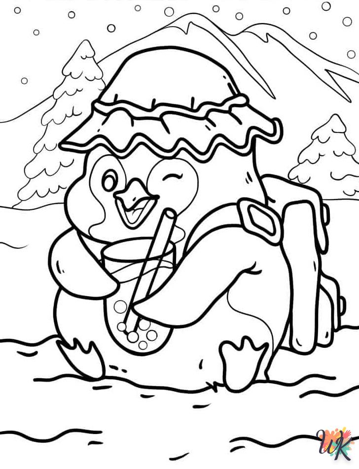 coloriage s Manchot  gratuit en ligne