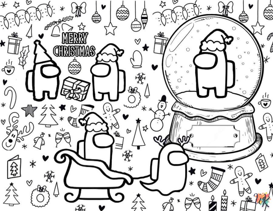 coloriage Noël Mignon  à imprimer pour enfant de 4 ans