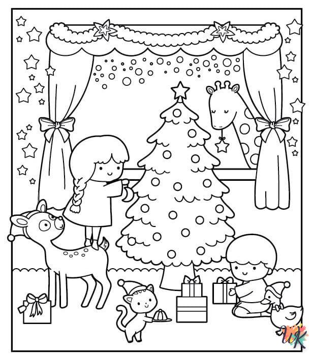 coloriage Noël Mignon  bebe à imprimer gratuit