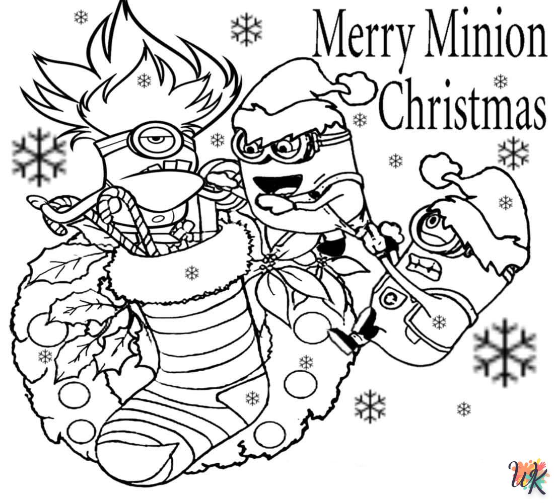 coloriage Noël des Minions  gratuit