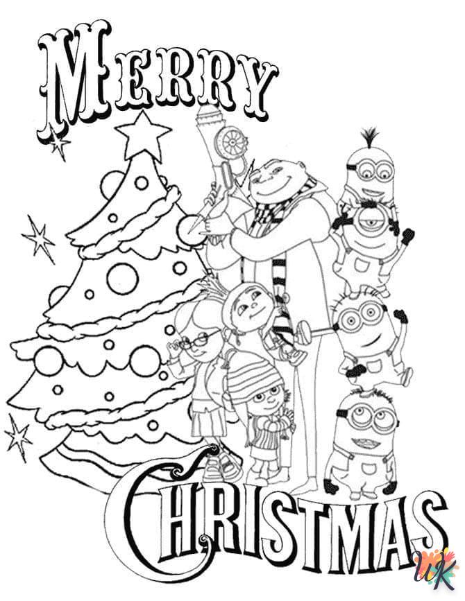 coloriage Noël des Minions  pour enfants