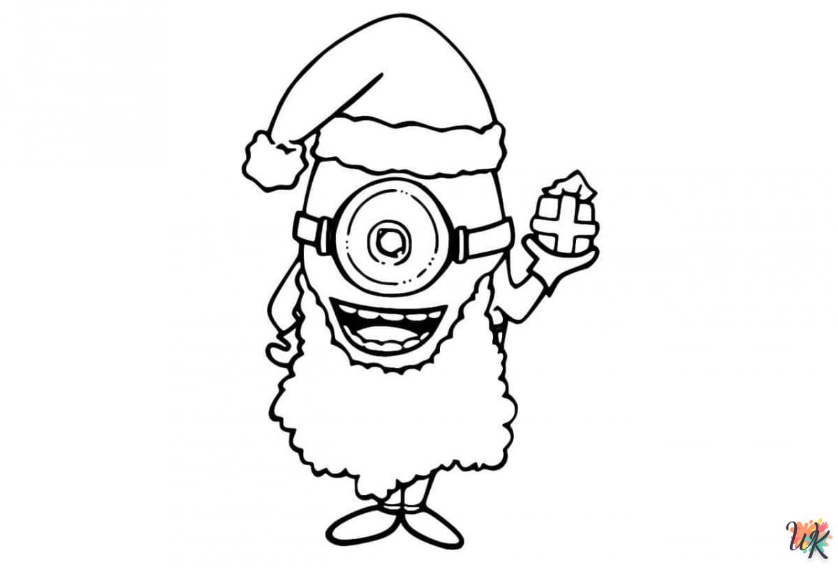 coloriage Noël des Minions  en ligne adulte gratuit