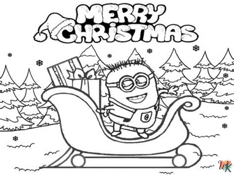 coloriage Noël des Minions  a colorier en ligne