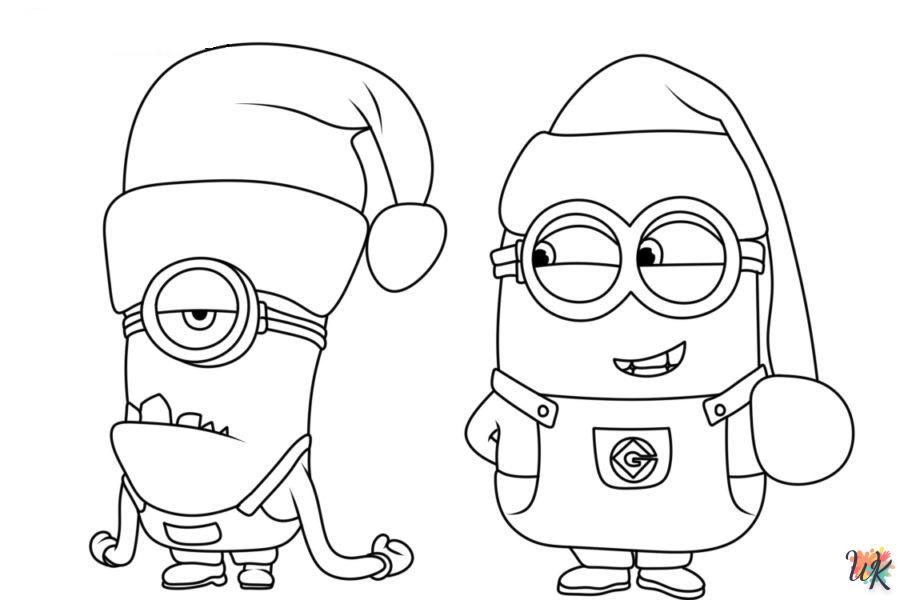 coloriage Noël des Minions  7 ans en ligne gratuit à imprimer