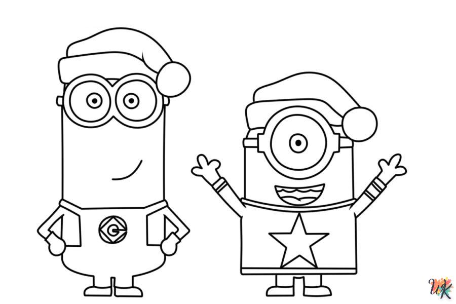 coloriage Noël des Minions  en ligne pour bebe de 2 ans