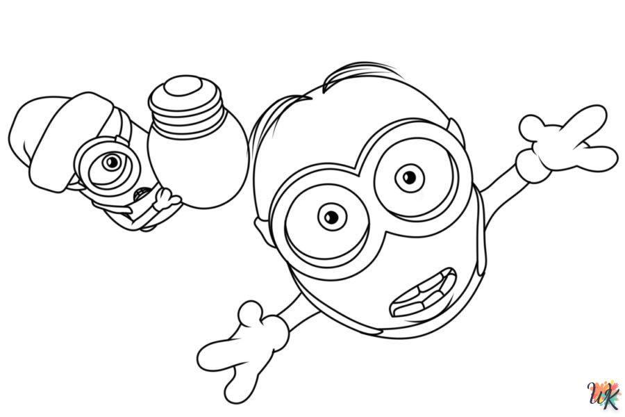 coloriage Noël des Minions  et decoupage