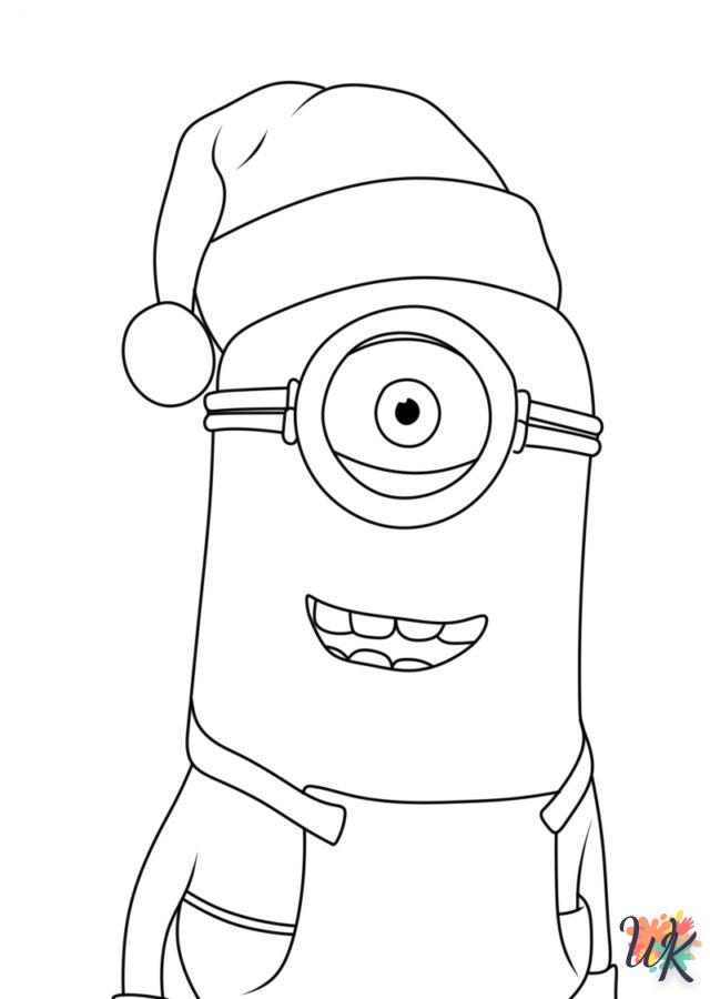 coloriage Noël des Minions  d'enfant a imprimer