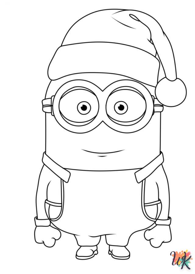 coloriage Noël des Minions  pour enfant gratuit