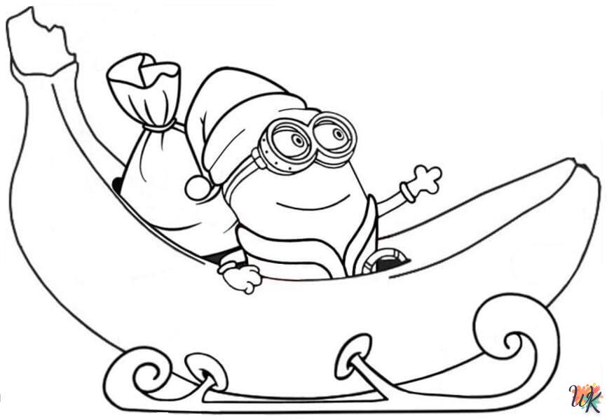 coloriage Noël des Minions  gratuit à imprimer