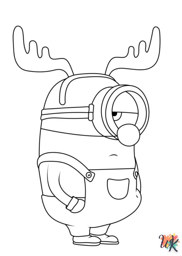 coloriage Noël des Minions  pour enfant de 2 ans