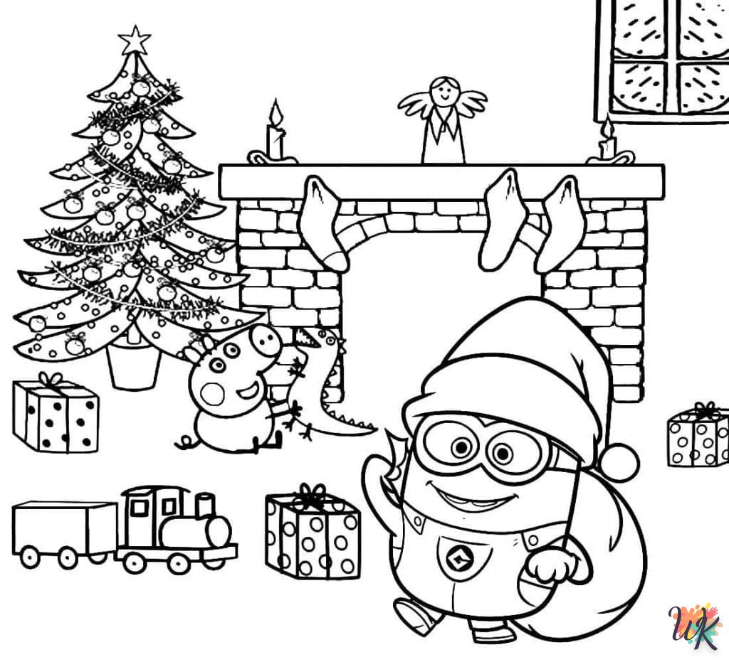 coloriage Noël des Minions  enfant 4 ans a imprimer