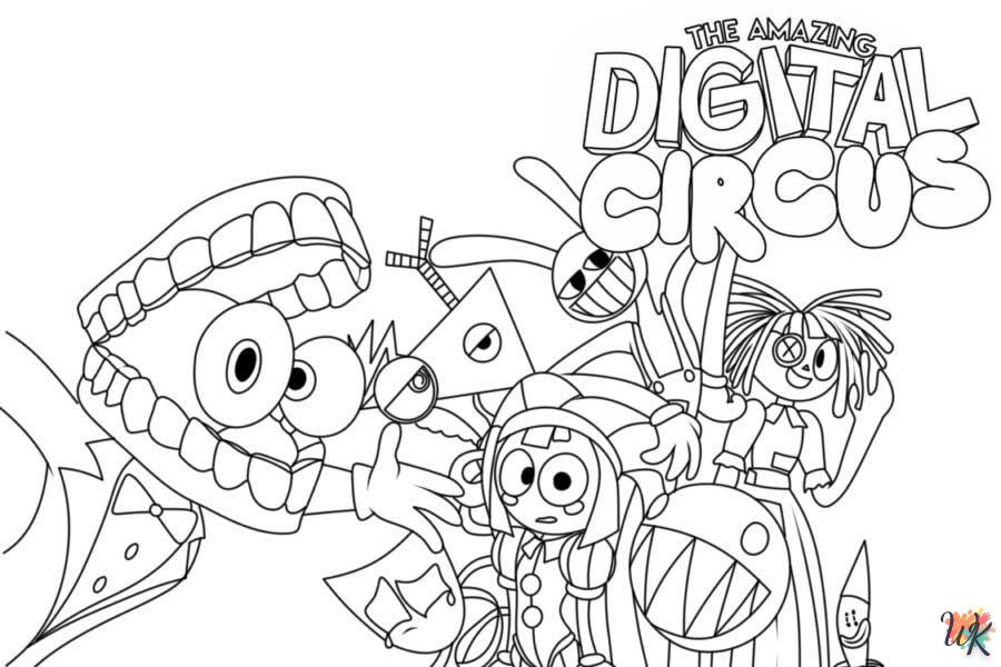 coloriage The Amazing Digital Circus  a imprimer pour enfant de 4 ans