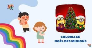 Coloriage Noël des Minions pour enfants imprimable