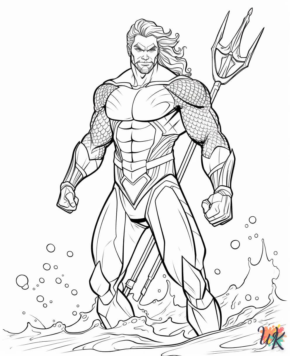 coloriage Aquaman  à imprimer pour enfant de 9 ans