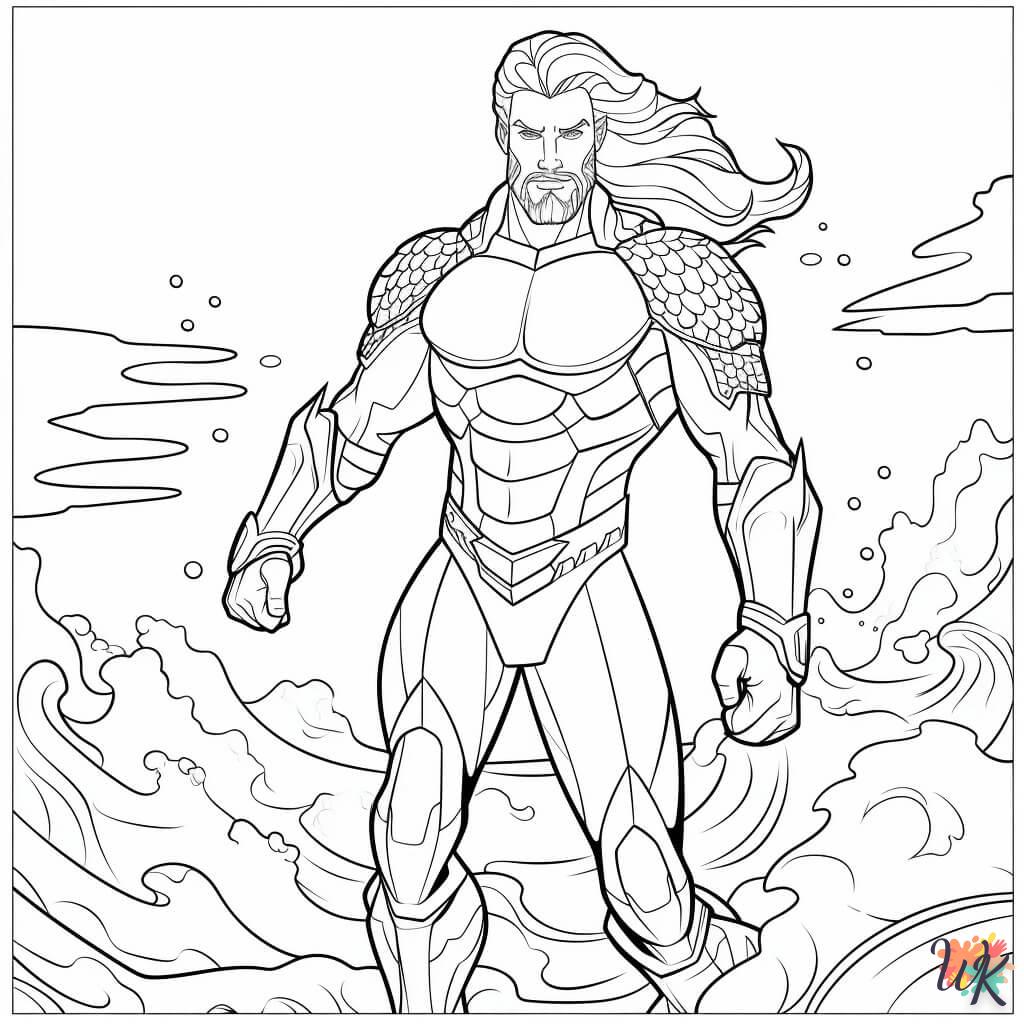 coloriage Aquaman  enfant 4 ans a imprimer