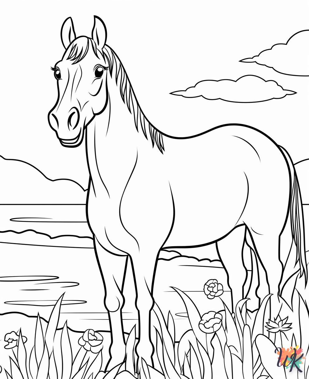 coloriage chevaux  en ligne adulte gratuit