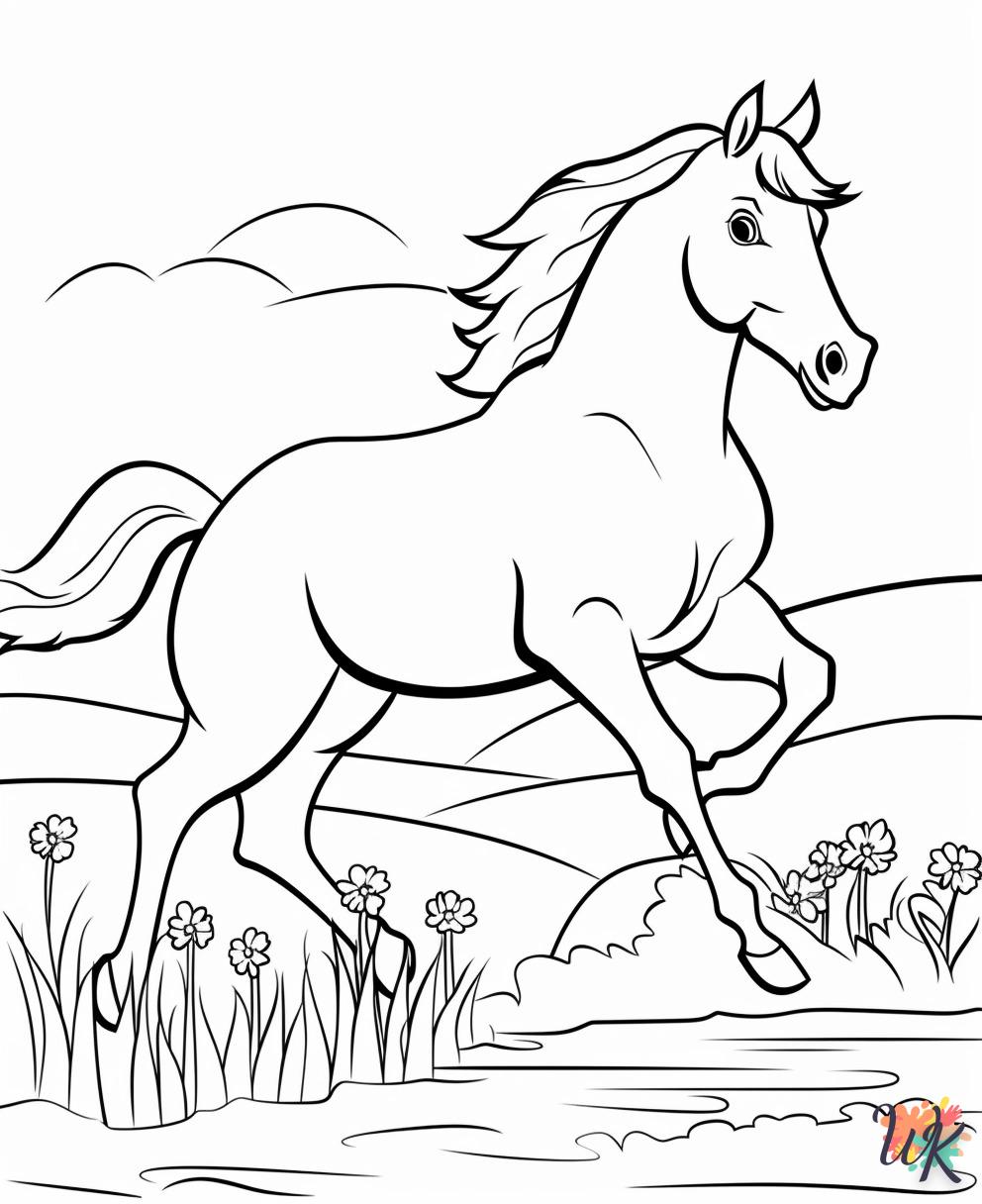 coloriage chevaux  en ligne à imprimer