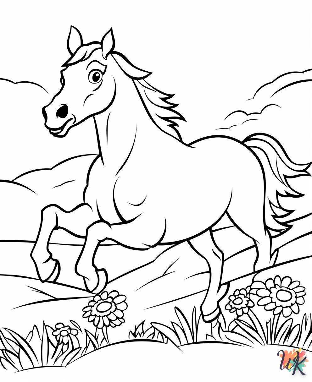 coloriage chevaux  pour enfant gratuit