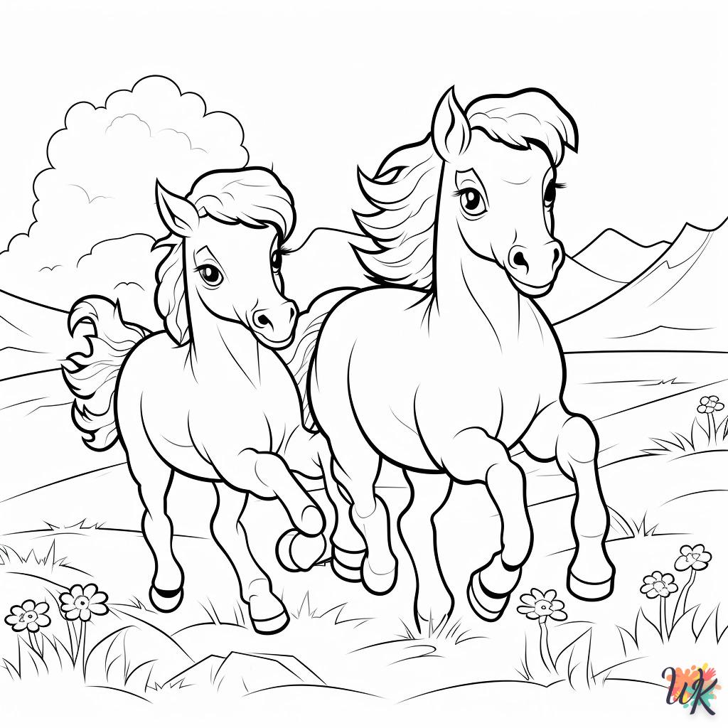 coloriage chevaux  pour enfant a imprimer gratuit