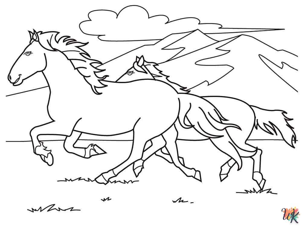 coloriage chevaux  pour enfants