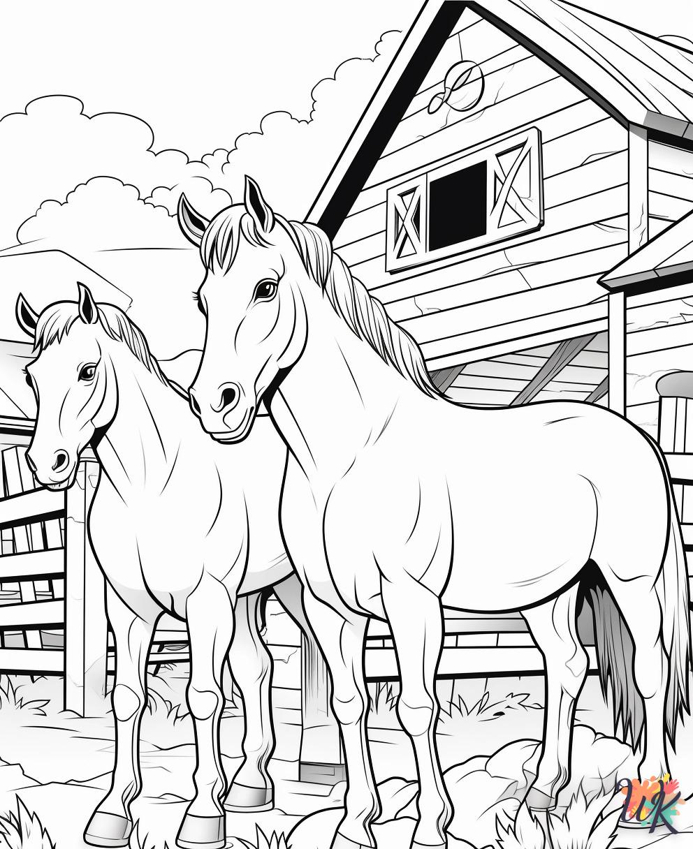 coloriage chevaux  pour enfant de 4 ans