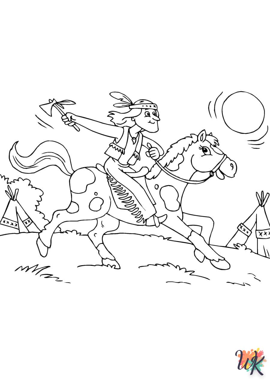 coloriage chevaux  pour enfant de à imprimer