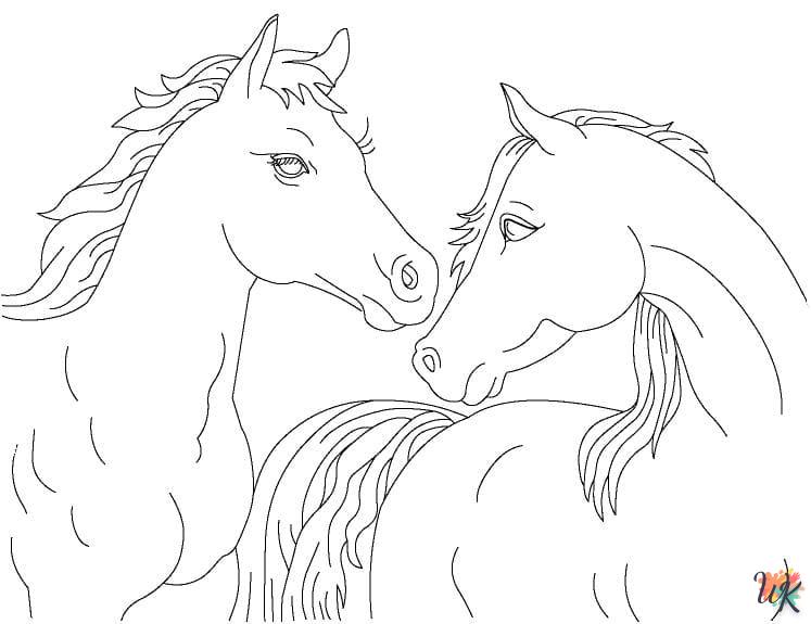 coloriage chevaux  d'enfant a imprimer