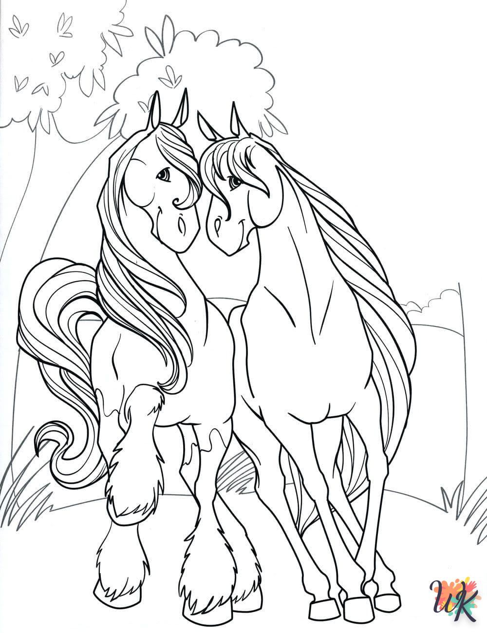 coloriage chevaux  pour enfant de 8 ans