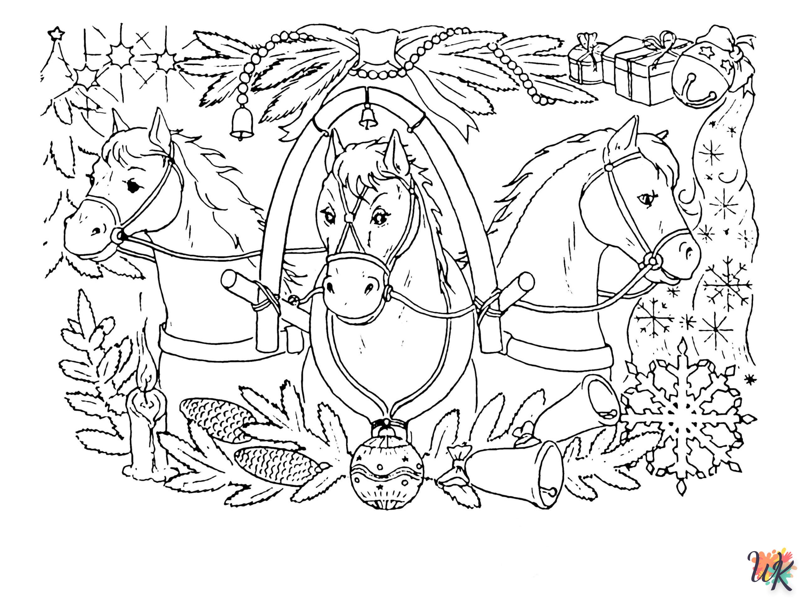 coloriage chevaux  pour enfant de 5 ans