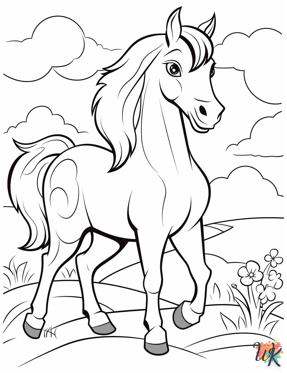 coloriage chevaux  educatif pour enfant