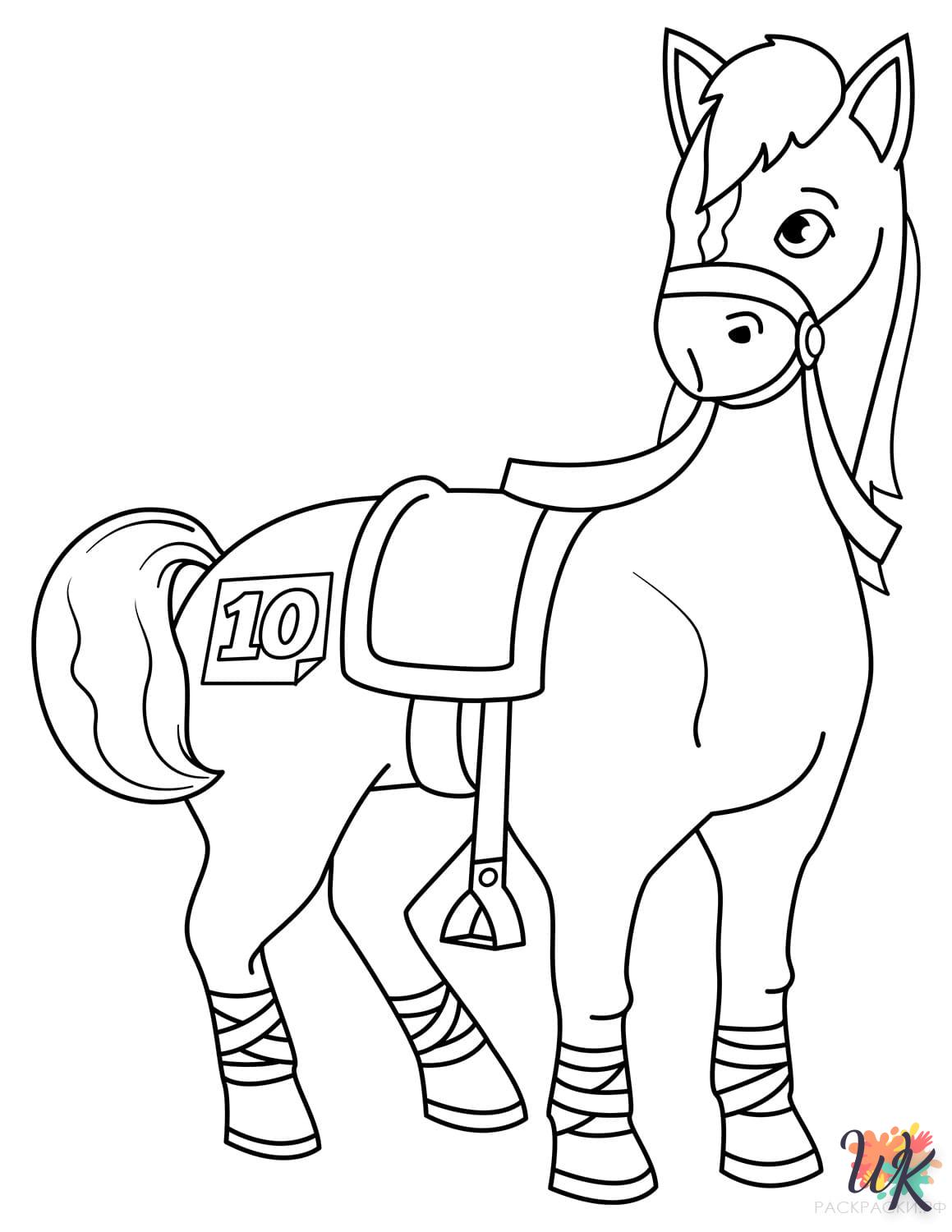 coloriage chevaux  pour enfant de 3 ans