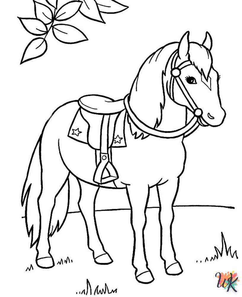 coloriage chevaux  pour enfant de 8 ans 1