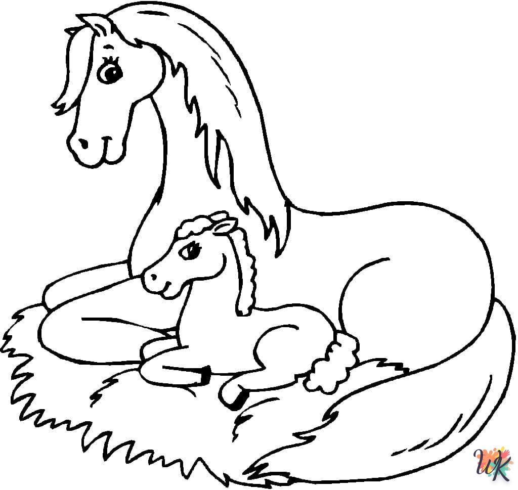 coloriage chevaux  en ligne à imprimer 1