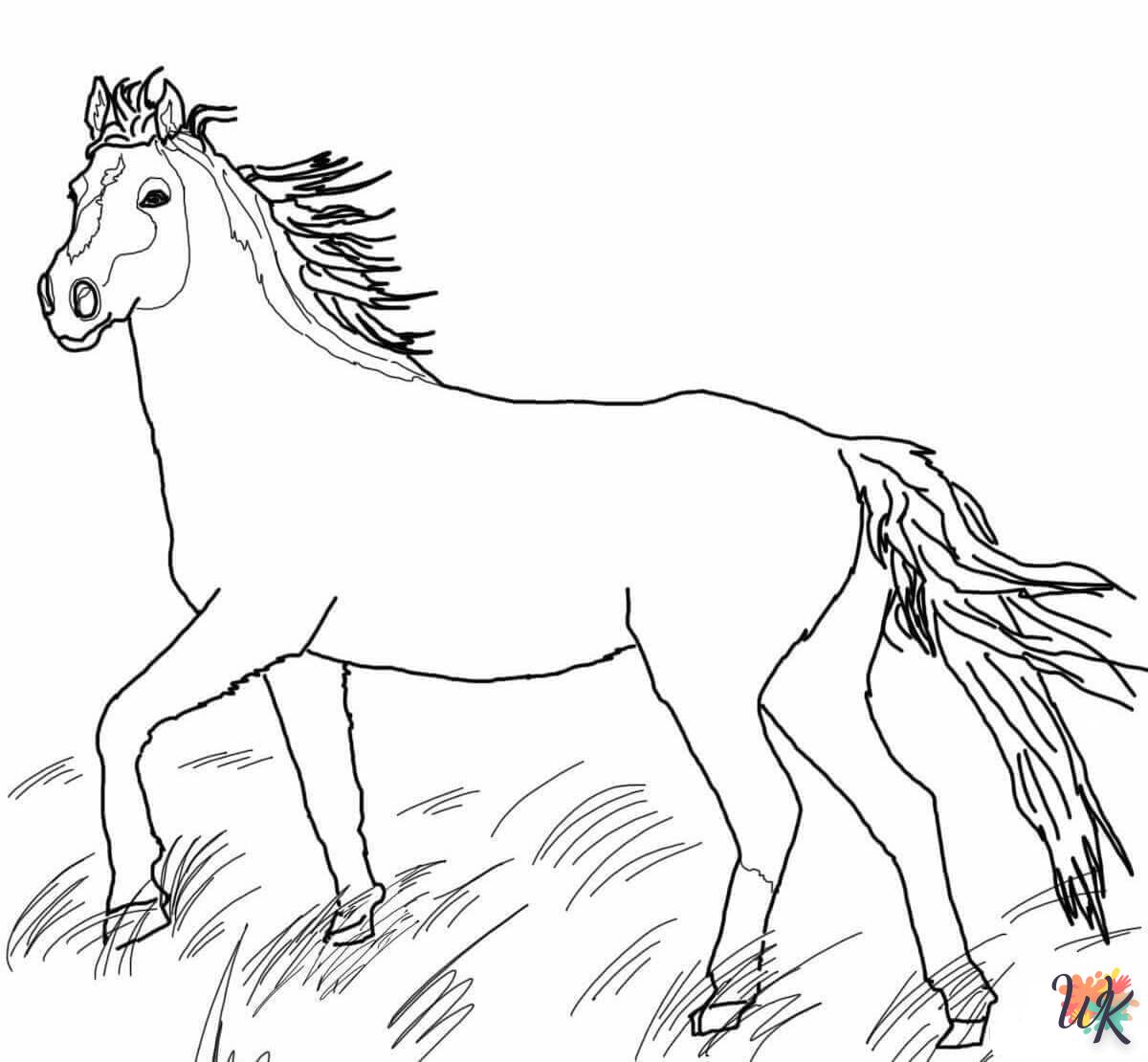 coloriage chevaux  pour enfant de 4 ans 2