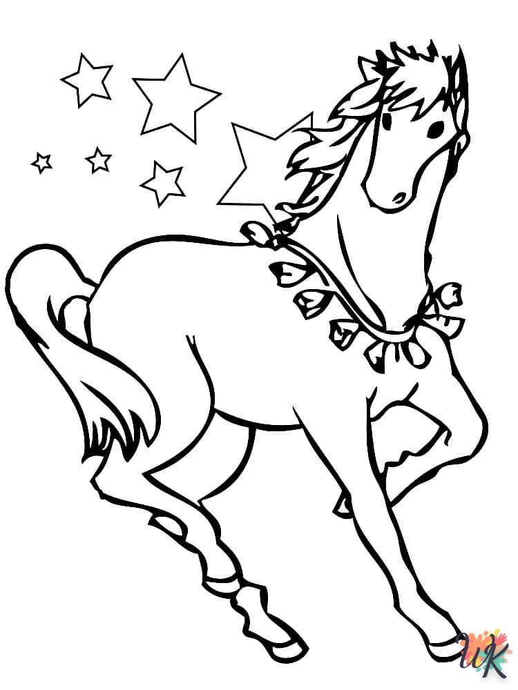 coloriage chevaux  à imprimer pour enfant de 2 ans