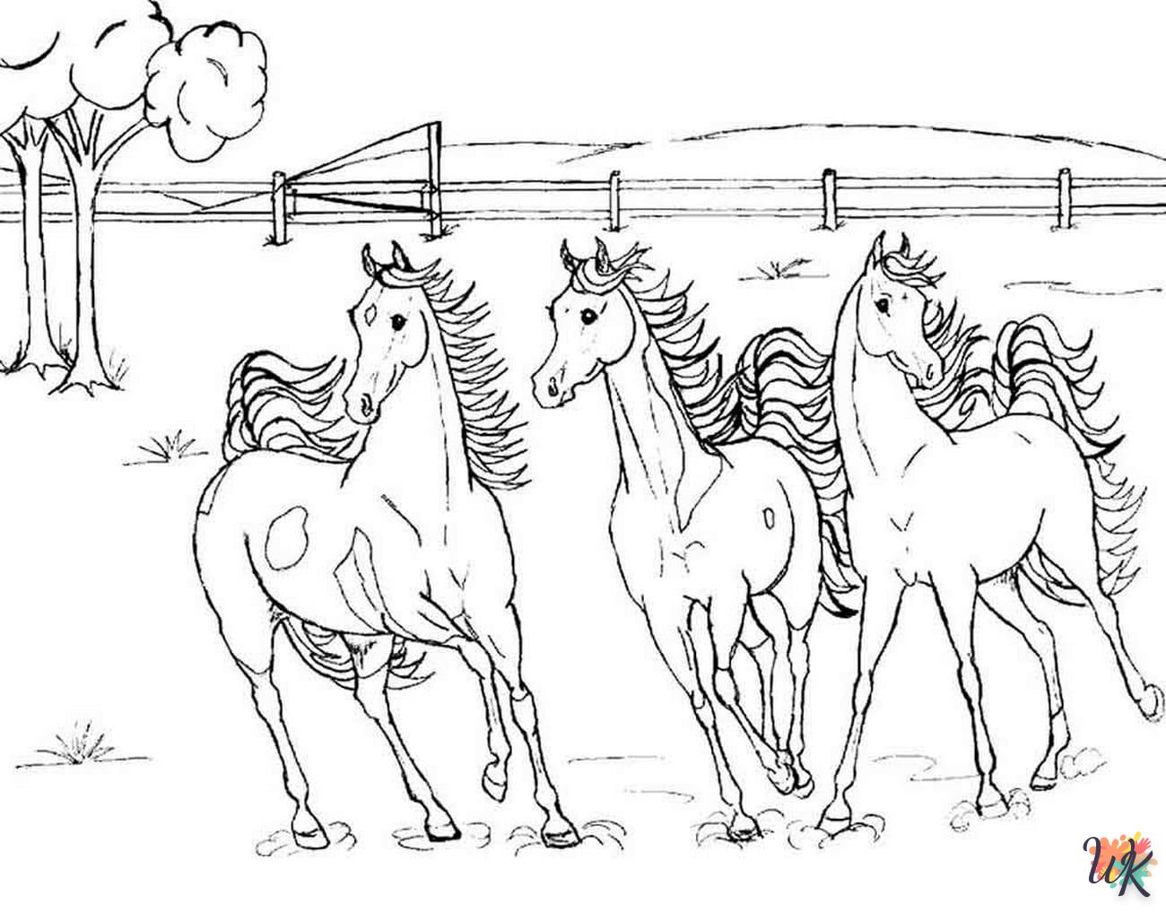 coloriage chevaux  et decoupage a imprimer gratuit 1