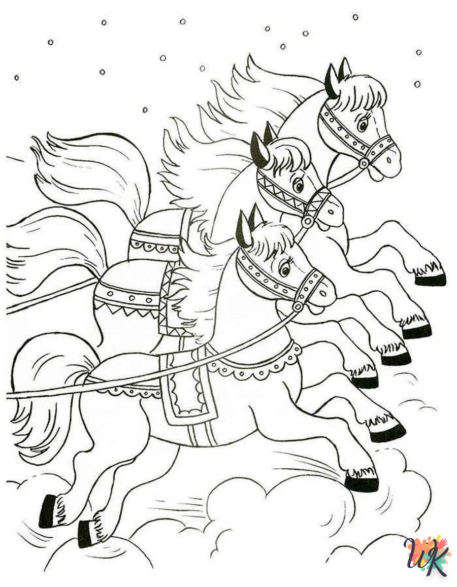 coloriage chevaux  pour enfant de 6 ans