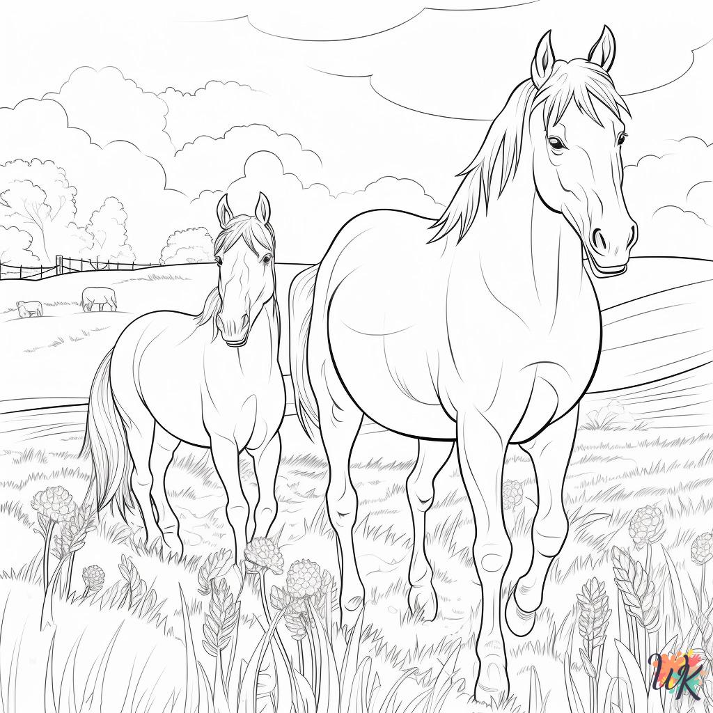 a imprimer coloriage chevaux  gratuit