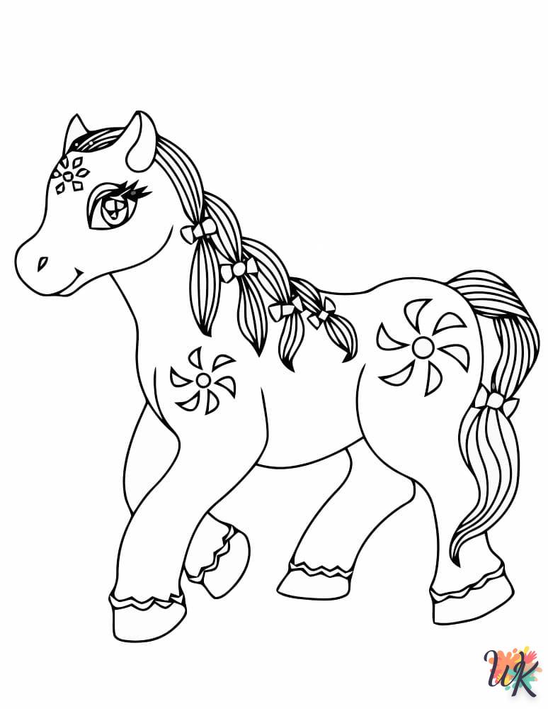 coloriage chevaux  gratuit à imprimer 1