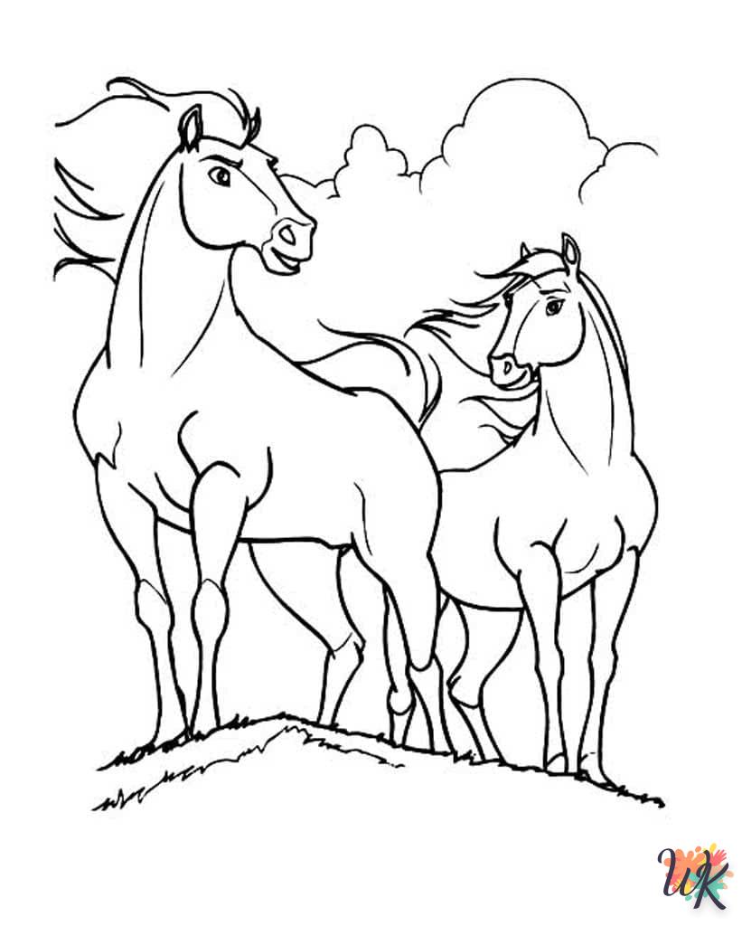 coloriage chevaux  a telecharger