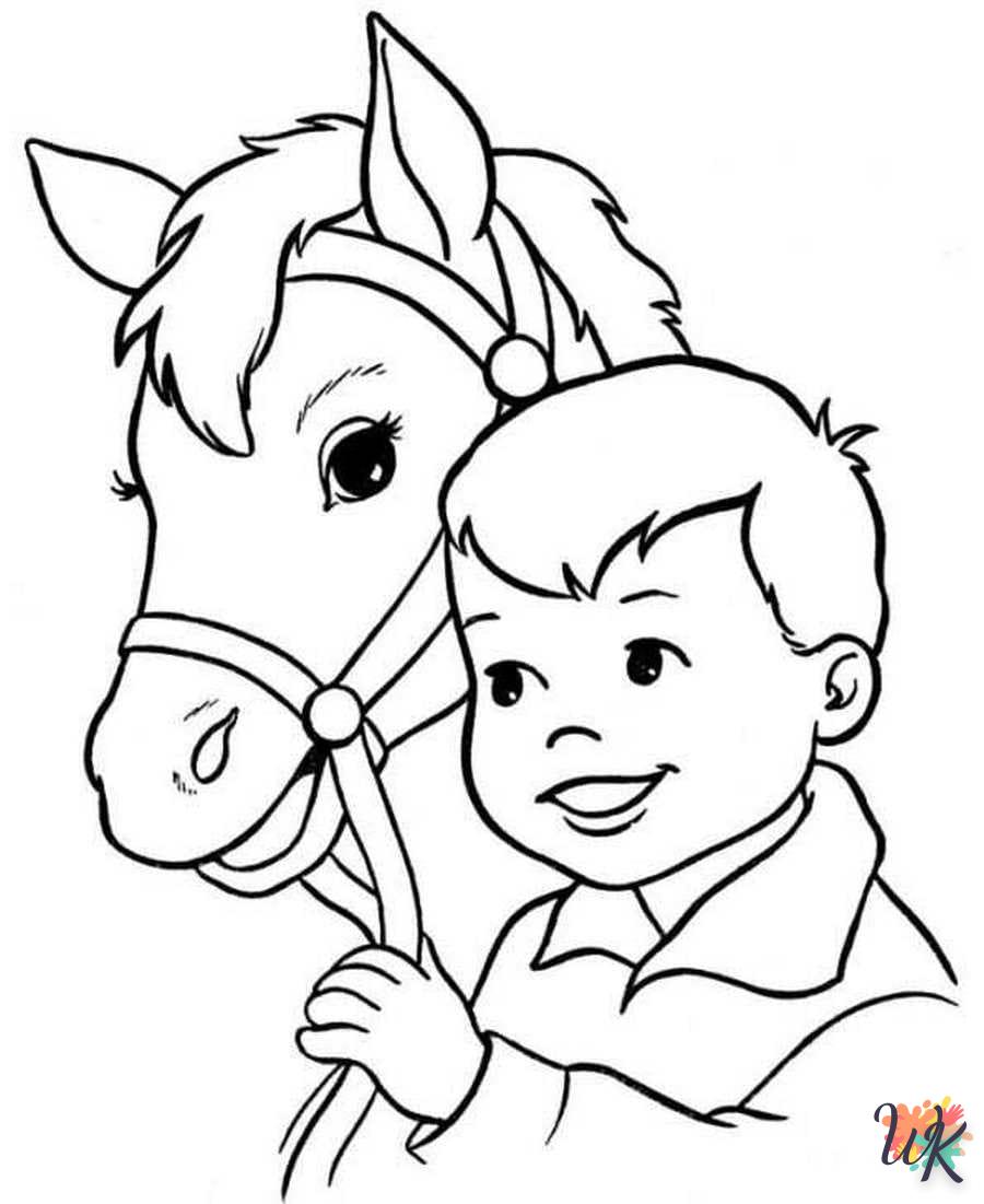 coloriage chevaux  en ligne maternelle