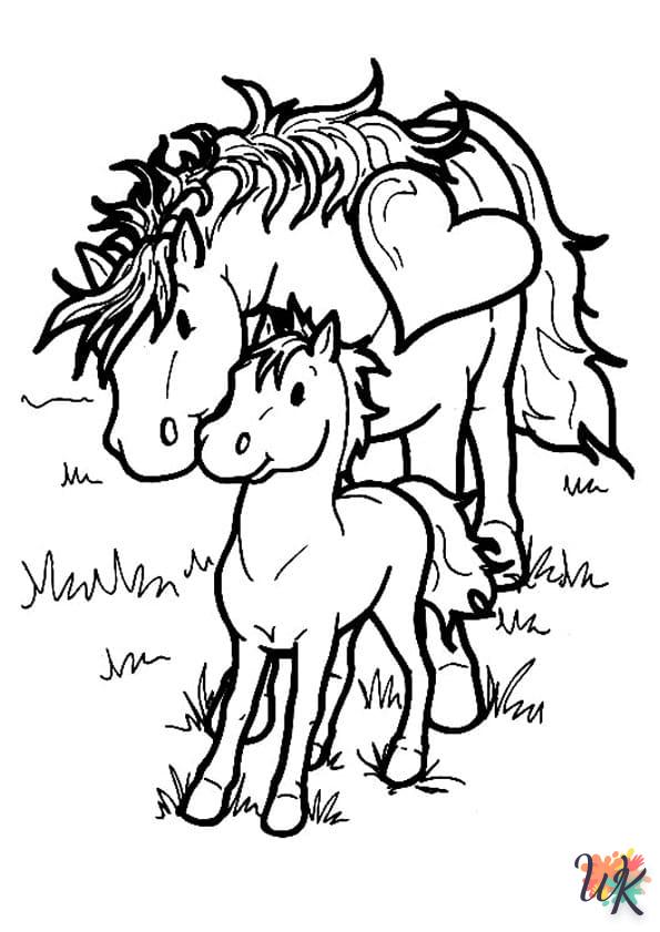 coloriage chevaux  pour enfant de 5 ans 1