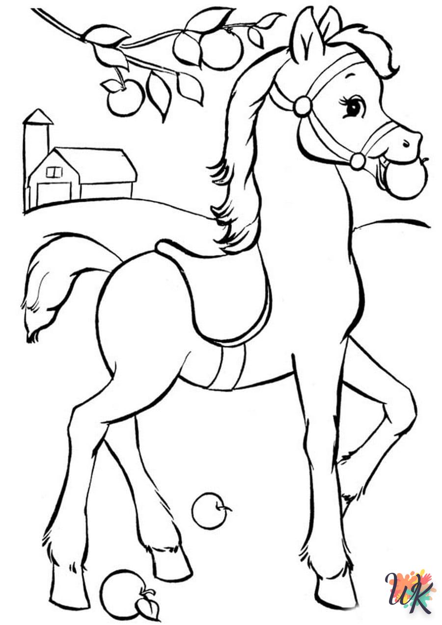 coloriage chevaux  en ligne a colorier 1