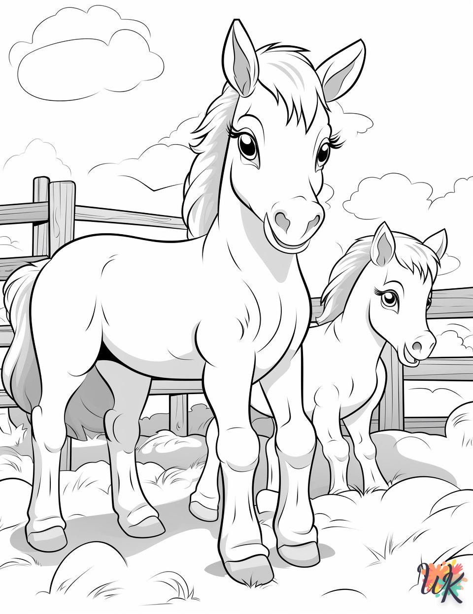 coloriage chevaux  enfant à imprimer gratuit