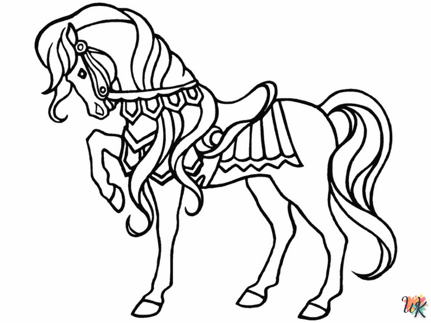 coloriage chevaux  de noël gratuit à imprimer en ligne