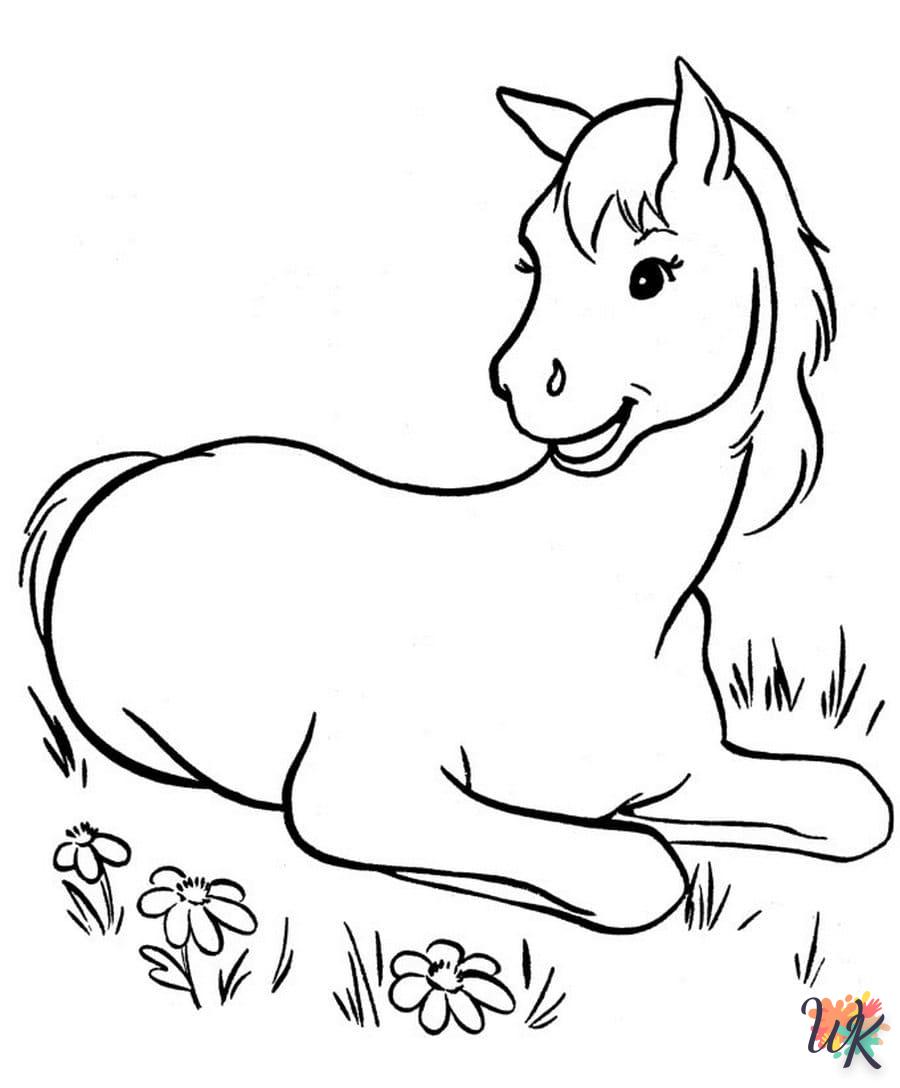 coloriage chevaux  enfant à imprimer pdf 2