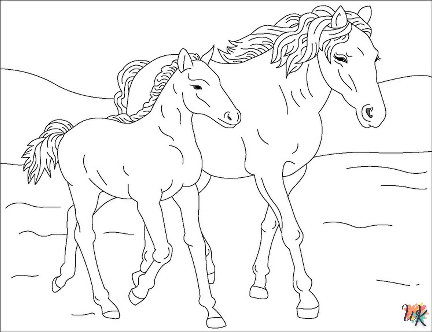 coloriage chevaux  enfant 8 ans a imprimer