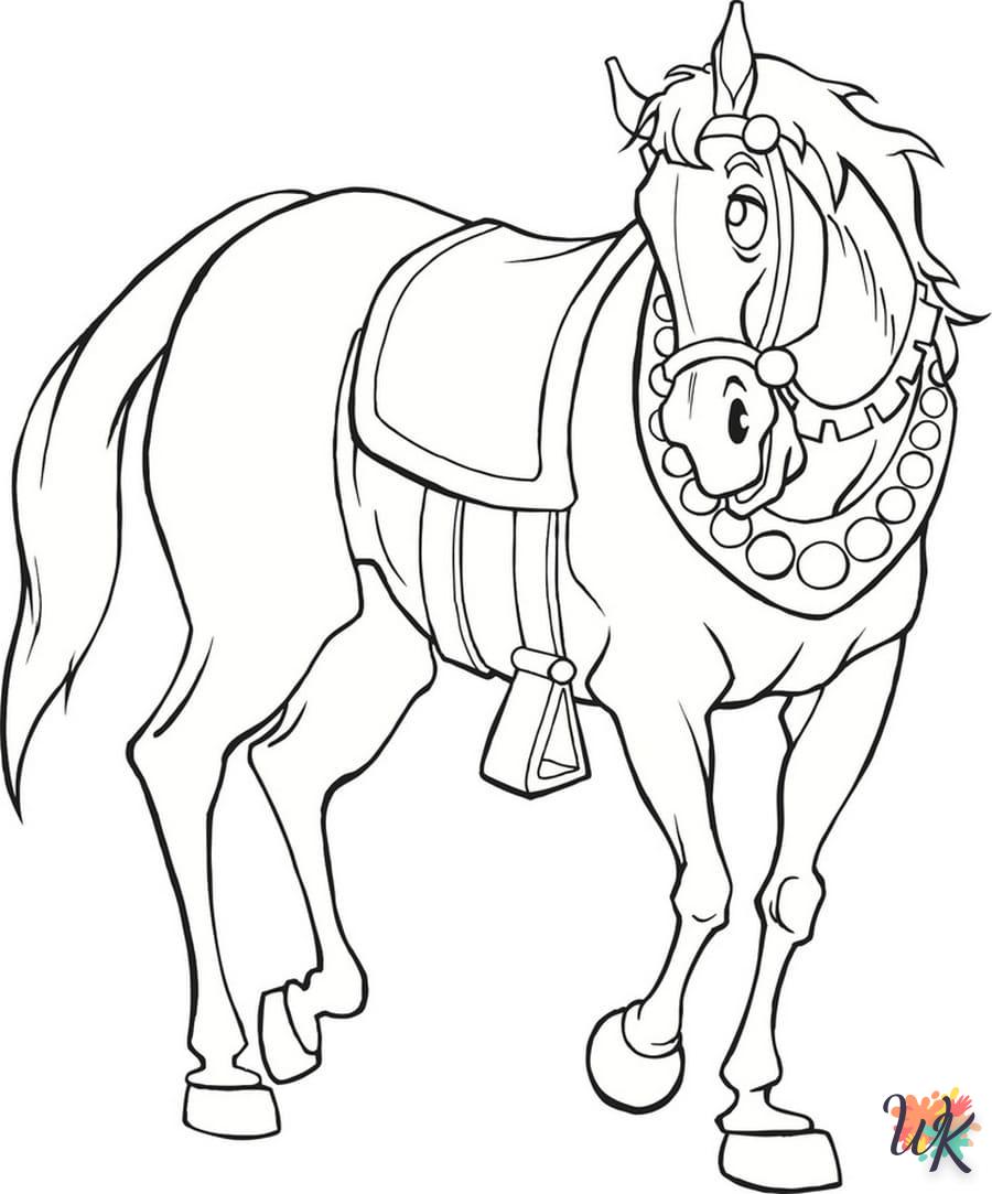 coloriage chevaux  enfant 8 ans a imprimer 1