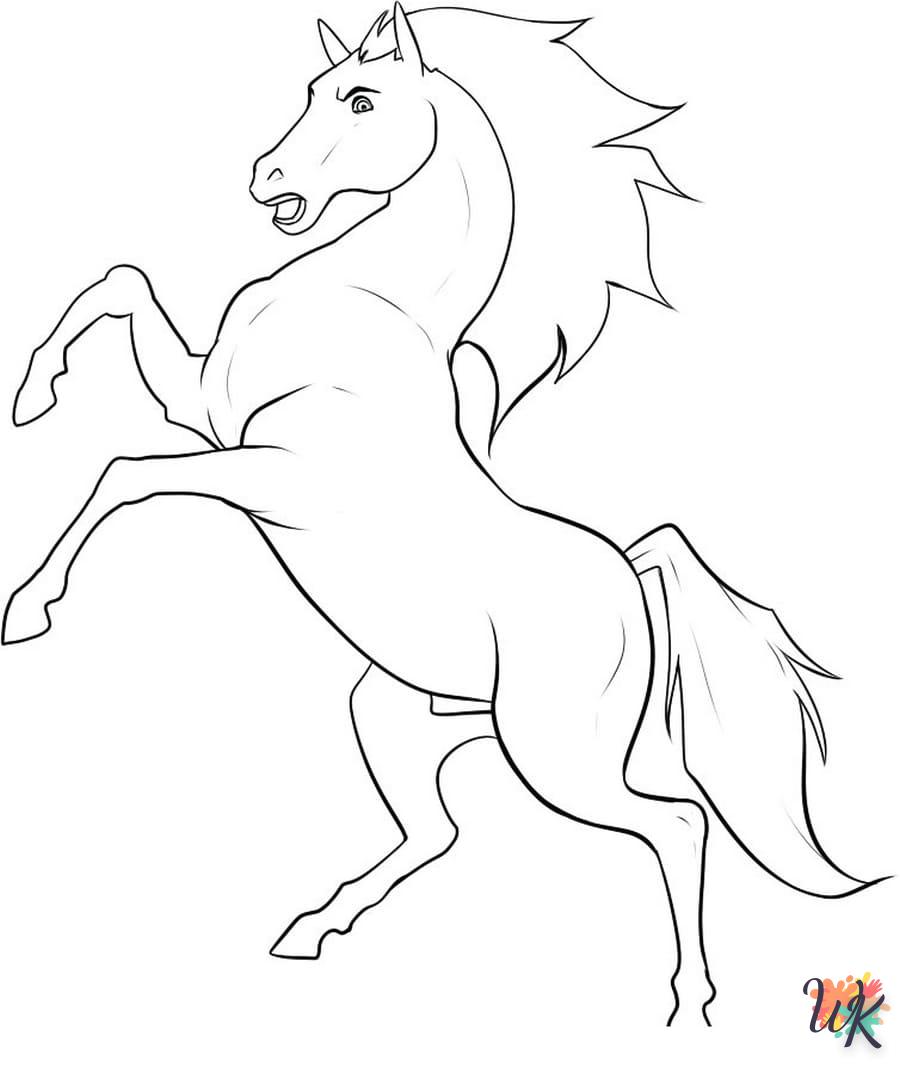 coloriage chevaux  à imprimer pdf gratuit