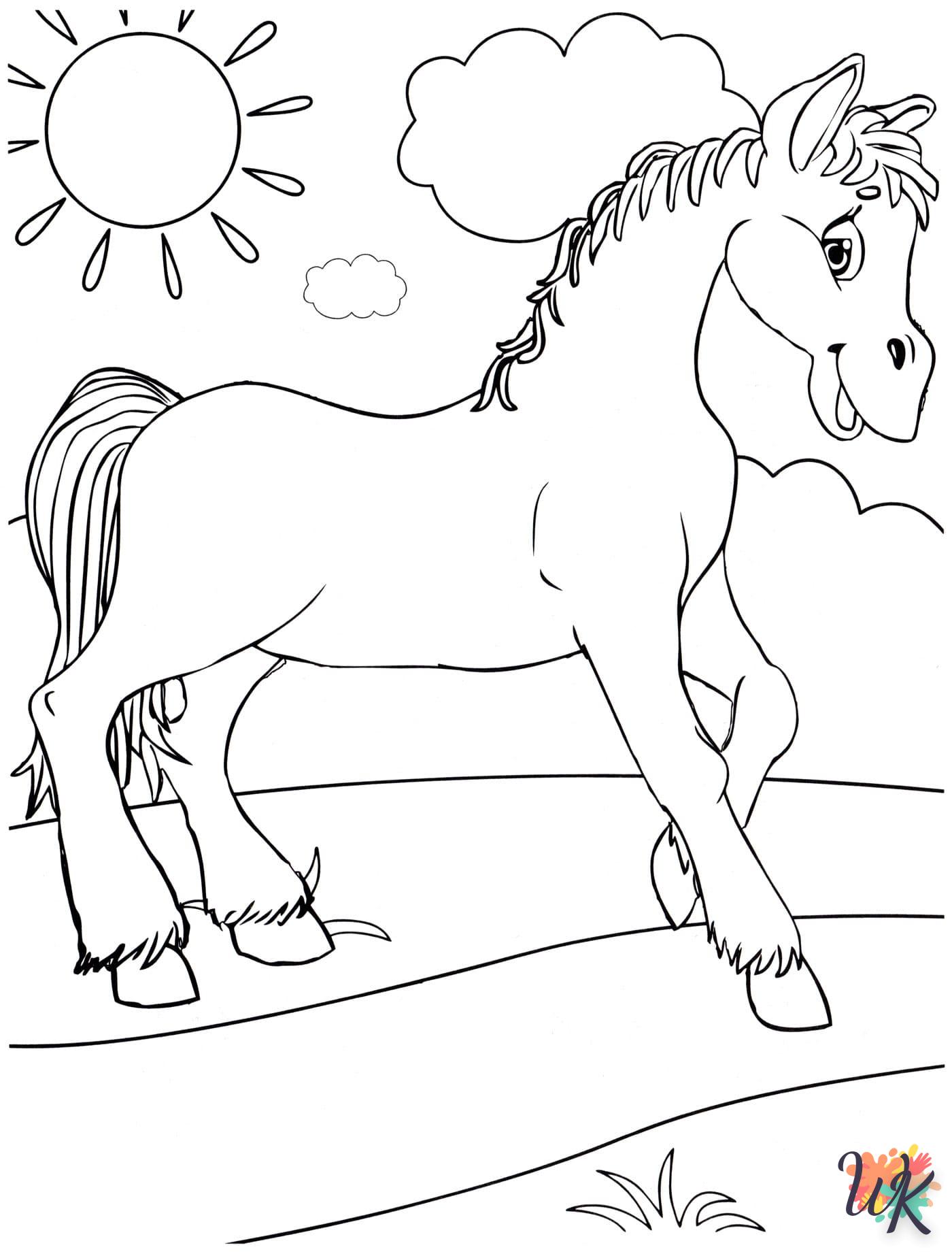 coloriage chevaux  à imprimer gratuitement